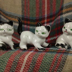 Lot of Three Ceramic Cat Figurines